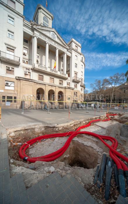 RESTES PAVIMENT DEL PATI D´ARMES DE LA CASERNA DE DRASSANES 
EXCAVACIONS PORTAL DE LA PAU 2023